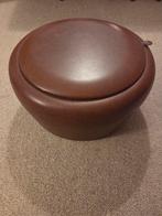 Vintage naaidoos / poef, Huis en Inrichting, Tafels | Salontafels, Minder dan 50 cm, Gebruikt, Rond, Ophalen of Verzenden