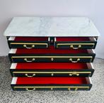 Stijlvolle kast met marmeren blad en gouden accenten., Ophalen, Zo goed als nieuw