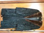Zwarte bontjas met nerts kraag, Gedragen, Maat 46/48 (XL) of groter, Zwart, Ophalen