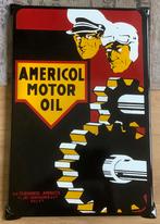 Emaille bord AMERICOL motor oil, Verzamelen, Ophalen of Verzenden, Gebruikt, Reclamebord