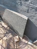 Metalen tuintafel met natuurstenen bladen, Ophalen, Gebruikt, IJzer