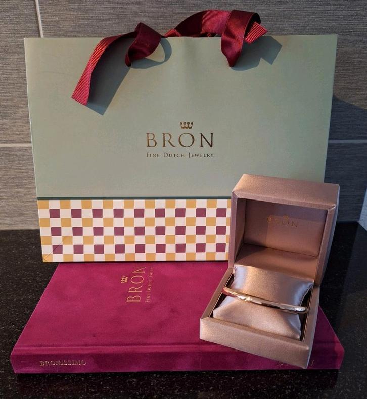 Bron rozegouden goud armand bracelet slavenarmband Lux 750, Sieraden, Tassen en Uiterlijk, Armbanden, Zo goed als nieuw, Goud