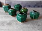 Vintage Gemberpotten - Set van 6, Gebruikt, Aardewerk of Porselein, Ophalen of Verzenden, Minder dan 50 cm