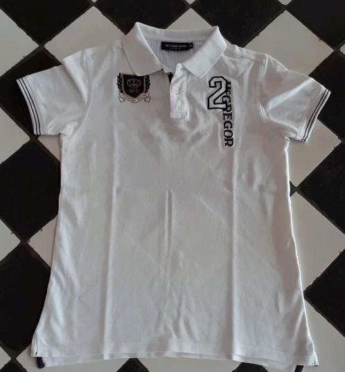 McGregor polo poloshirt maat 164 wit/marine zie omschrijving, Kinderen en Baby's, Kinderkleding | Maat 164, Zo goed als nieuw