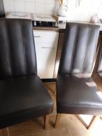 eetkamerstoelen leer, Huis en Inrichting, Ophalen, Bruin, Hout, Zo goed als nieuw