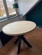 Eiken ronde hout tafel 100 cm, Huis en Inrichting, Tafels | Eettafels, Ophalen
