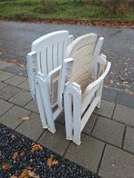 2 Stuks inklapbare tuinstoel wit - gebruikt, Tuin en Terras, Tuinstoelen, Ophalen, Gebruikt, Plastic, Inklapbaar
