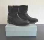 Zwarte leren laarzen met vacht (Manfield), Ophalen, Zo goed als nieuw, Zwart, Boots
