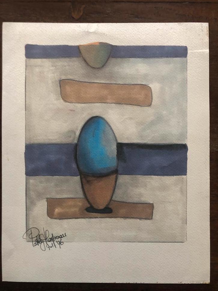 Abstract Aquarel uit 1996, Antiek en Kunst, Kunst | Schilderijen | Abstract, Ophalen of Verzenden