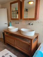 Teakhouten wastafel meubel, Ophalen, Gebruikt
