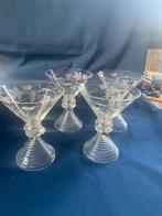 4 antieke kristallen “Rheingold” wijnglazen, ca. 1900, Ophalen of Verzenden