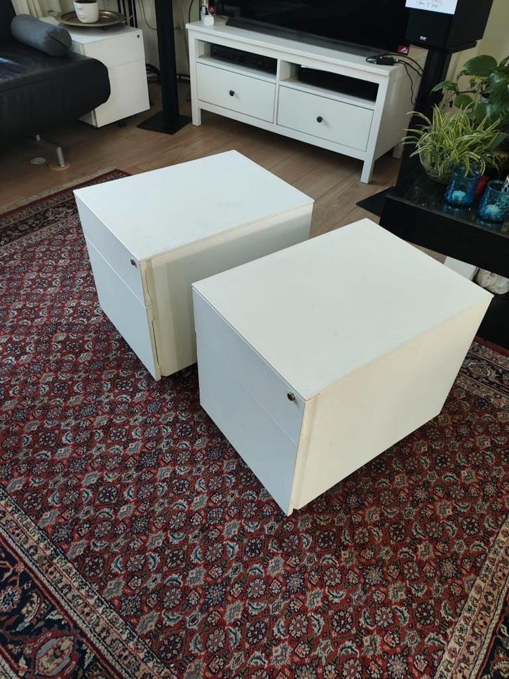 Ladeblok wit luxe voor kantoor, bureau of nachtkastje, 2 stk, Huis en Inrichting, Kasten | Ladekasten, Zo goed als nieuw, Minder dan 100 cm