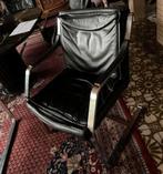 6 eetkamerstoelen Walter Knoll vintage design zwart leder, Huis en Inrichting, Fauteuils, Minder dan 50 cm, Gebruikt, Minder dan 75 cm