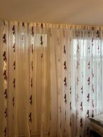 Mooie vitrage met rood detail - 230x250cm, Ophalen, Zo goed als nieuw, Wit, 200 cm of meer