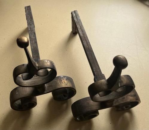 Zwaar antiek messing en staal haardrek voor open haard hout, Huis en Inrichting, Haarden, Gebruikt, Houthaard, Ophalen of Verzenden