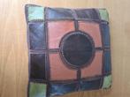 Vintage kussen leer uniek jaren 60 zga nieuw, Huis en Inrichting, Woonaccessoires | Kussens, Ophalen of Verzenden, Gebruikt, Overige kleuren