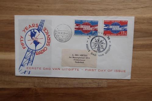 FDC E7 Antillen Landsradio 1958, Postzegels en Munten, Postzegels | Eerstedagenveloppen, Nederland, Ophalen of Verzenden