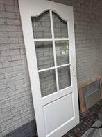 Opdekdeur Volle deur met glas, Doe-het-zelf en Verbouw, Deuren en Horren, Ophalen, Gebruikt, 80 tot 100 cm, Binnendeur