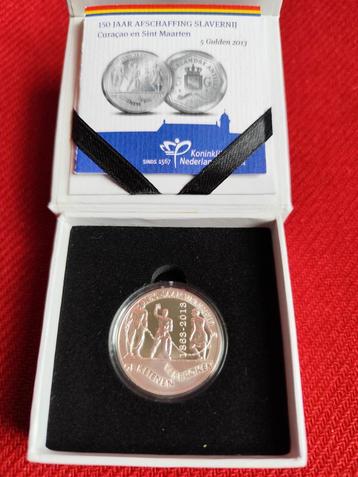Zilveren 5 Gulden 2013 - Slavernij, €5 zwaar verzilverd  beschikbaar voor biedingen