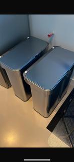 Prullenbak Simplehuman RVS spraakbediening, Huis en Inrichting, Ophalen, 40 liter of meer, Zo goed als nieuw, Rvs