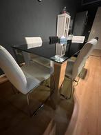 Glazen tafel, Ophalen of Verzenden, Zo goed als nieuw, 4 tot 6 stoelen