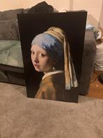 Meijse met de perl schilderij 100x75, Ophalen, Zo goed als nieuw, Schilderij, Minder dan 50 cm
