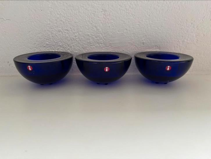 Iittala Ballo donkerblauw (3 stuks), Huis en Inrichting, Woonaccessoires | Kandelaars en Kaarsen, Zo goed als nieuw, Kandelaar