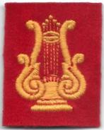 Mouwembleem Korps Mariniers  DVO Muzikant, Embleem of Badge, Nederland, Ophalen of Verzenden, Marine