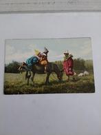 DRIE KINDEREN MET EZEL, Verzamelen, Ansichtkaarten | Themakaarten, Ophalen of Verzenden, Voor 1920, Kinderen