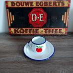 Emaille kop en schotel met print, Antiek en Kunst, Antiek | Emaille, Ophalen of Verzenden