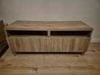 Tv meubel Besta 120 breed grijs walnoot, Ophalen, Gebruikt, 100 tot 150 cm, Minder dan 100 cm