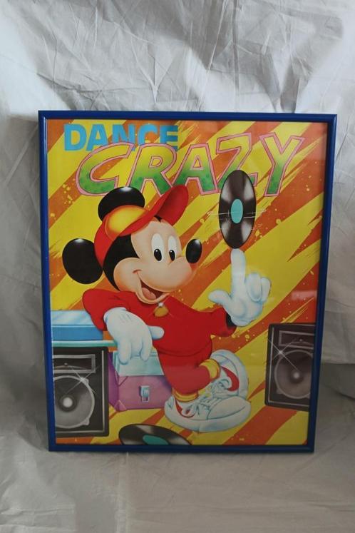 Mickey Mouse Dance Crazy vintage poster #11484 in lijst 1992, Verzamelen, Disney, Zo goed als nieuw, Plaatje of Poster, Mickey Mouse