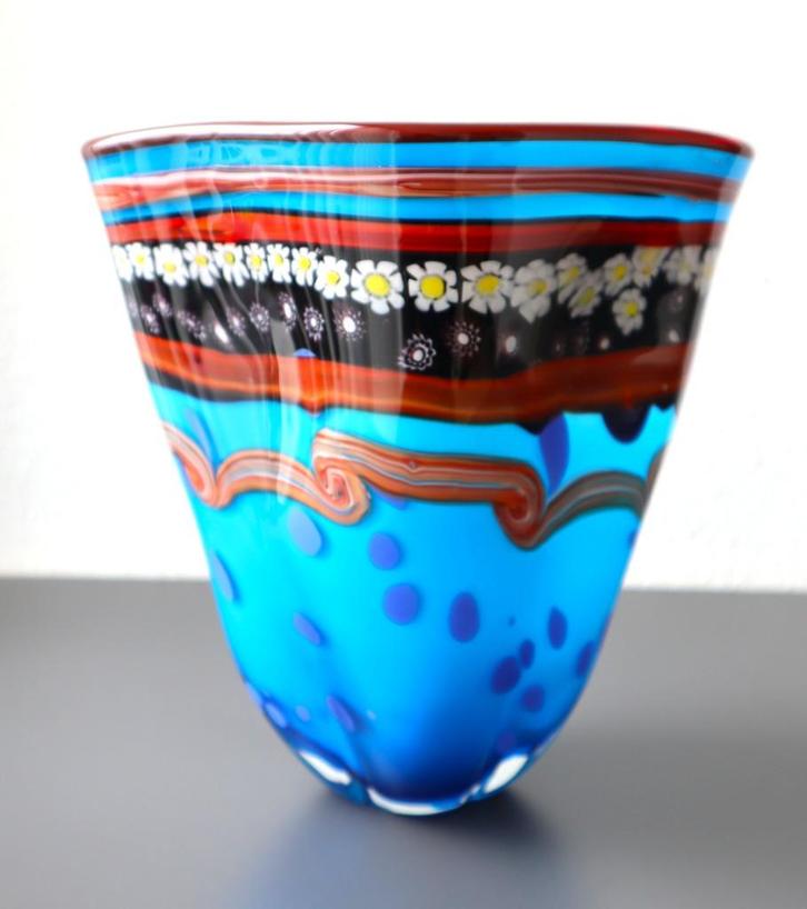 grote Murano vaas- unica - gemerkt middels sticker, Antiek en Kunst, Antiek | Vazen, Ophalen of Verzenden