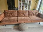 Vintage Bruine Driezitsbank, Ophalen, 250 tot 300 cm, Gebruikt, Vintage