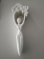Houten Vrouw Sculptuur met Boom, Antiek en Kunst, Ophalen of Verzenden