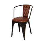 Industriële Horecastoel Vintage Eetkamerstoel van Leer, Info@dehanzeherten.nl, Bruin, Vintage, Retro, Refurbished, Industrieel