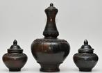 Bruine vazen (set), Minder dan 50 cm, Ophalen of Verzenden, Zo goed als nieuw, Overige kleuren