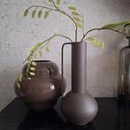 Set van 2 bruine vazen japandi stijl metaal en glas, Ophalen, Overige kleuren, Nieuw, Glas