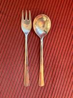 KLM Verzilverde Lepel en Vork - Sola, Antiek en Kunst, Antiek | Bestek, Ophalen of Verzenden