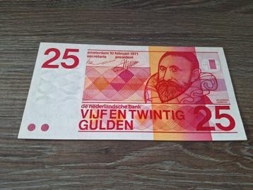 UNC biljet 25 gulden Sweelinck 1971, serienummer 10 cijfers beschikbaar voor biedingen