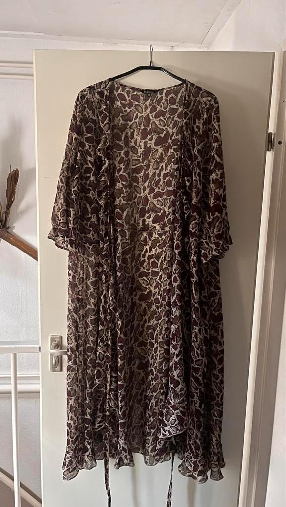 2 overslagjurken MS Mode maat 52, Kleding | Dames, Grote Maten, Zo goed als nieuw, Jurk, Bruin, Ophalen of Verzenden