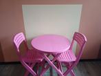 Tafel en stoelen, Tuin en Terras, Kunststof, Gebruikt, Tuinset, Ophalen