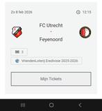 3 tickets fc utrecht feyenoord, Losse kaart, Drie personen of meer, Februari