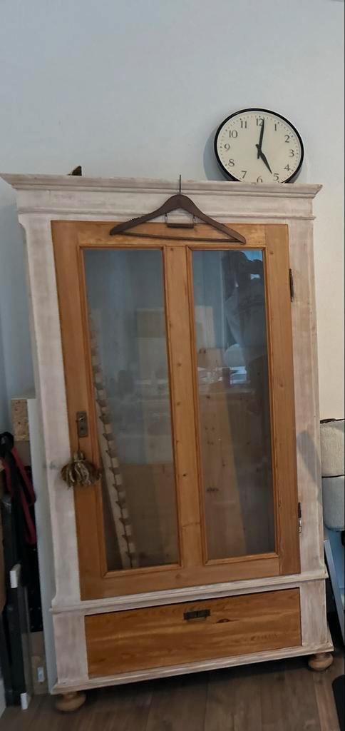 Antieke grenen kast met hang- en leg gedeelte, Antiek en Kunst, Antiek | Meubels | Kasten, Ophalen