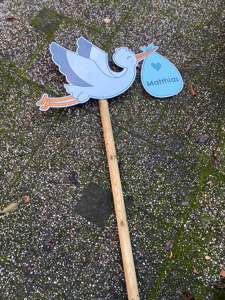 Geboortebord Matthias van Dibond 60cm, Kinderen en Baby's, Kraamcadeaus en Geboorteborden, Zo goed als nieuw, Ophalen