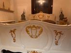 Uniek handbeschilderd (prinsessen) bed 140x200 met bladgoud, Antiek en Kunst, Antiek | Meubels | Bedden, Ophalen of Verzenden