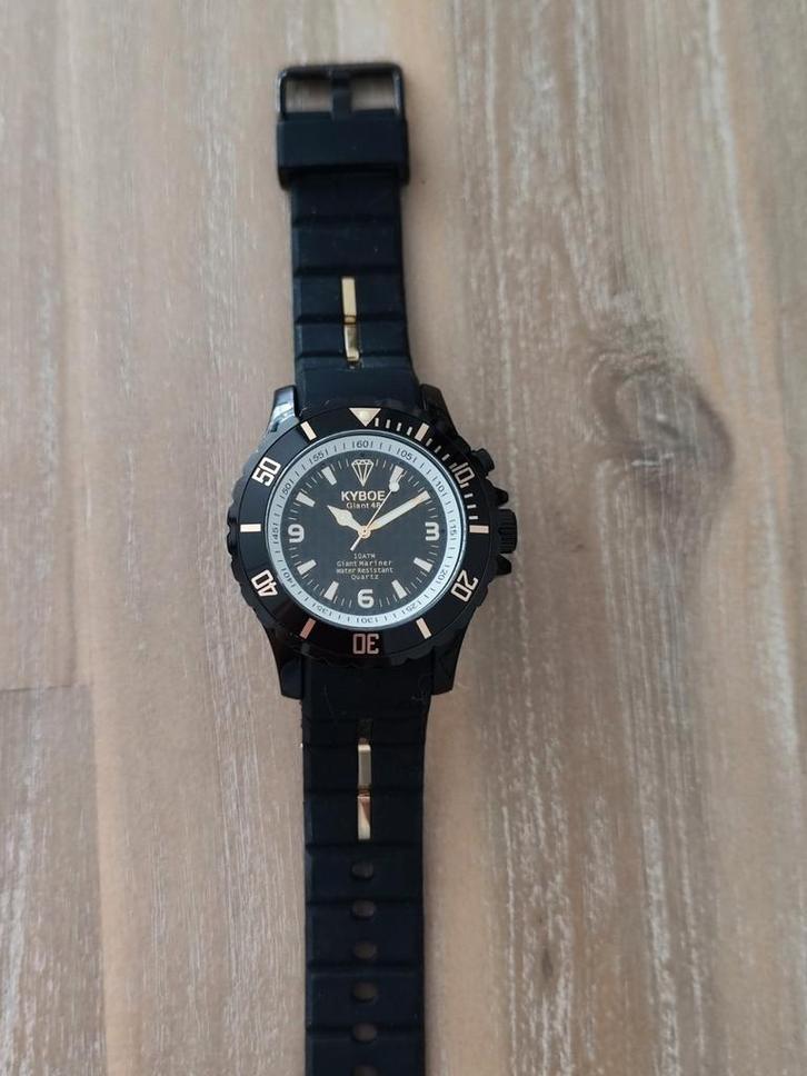 Kyboe! Giant mariner zwart/goud, Sieraden, Tassen en Uiterlijk, Horloges | Heren, Nieuw, Overige merken, Ophalen