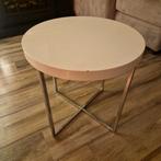 Witte hoogglans bijzettafel, Huis en Inrichting, Ophalen, Minder dan 45 cm, Minder dan 55 cm, Metaal of Aluminium