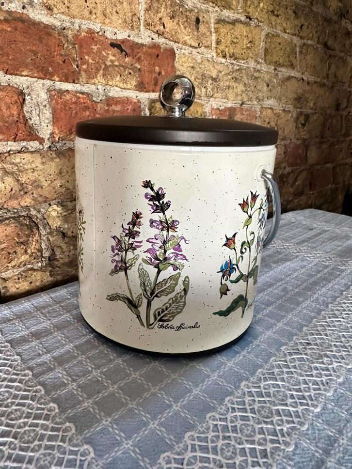 Vintage ijsemmer met bloemenprint – kleurrijk en praktisch, Huis en Inrichting, Keuken | Servies, Zo goed als nieuw, Overige stijlen