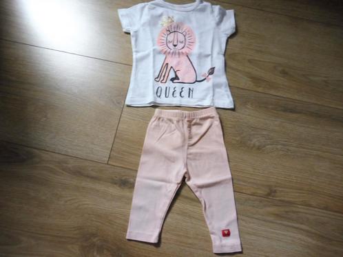 Zalmkleurig broekje van bampidano met bijpassend t-shirt, Kinderen en Baby's, Babykleding | Maat 62, Zo goed als nieuw, Meisje